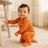 Pumpkin Star Button Babygrow