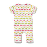 Chevron Whale-Melon Romper