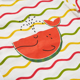 Chevron Whale-Melon Romper