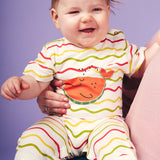 Chevron Whale-Melon Romper
