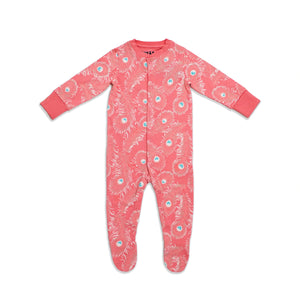 Peacock Button Babygrow