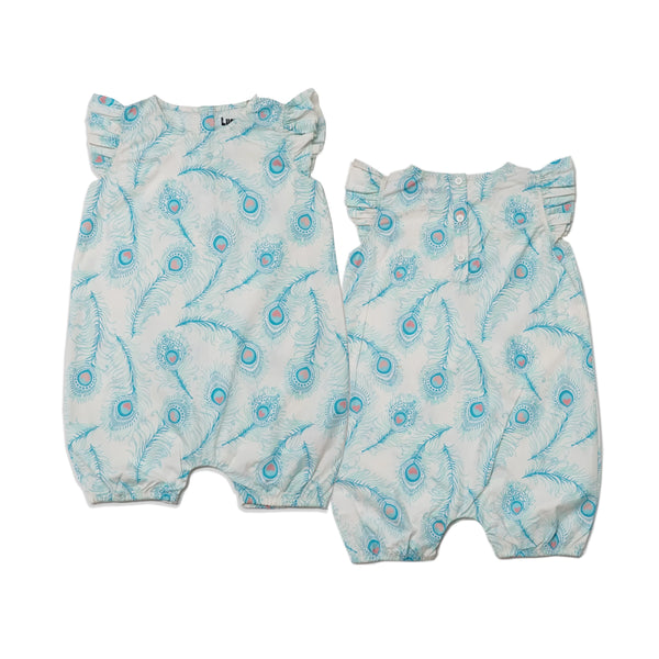 Peacock Frill Romper - Lucy & Sam