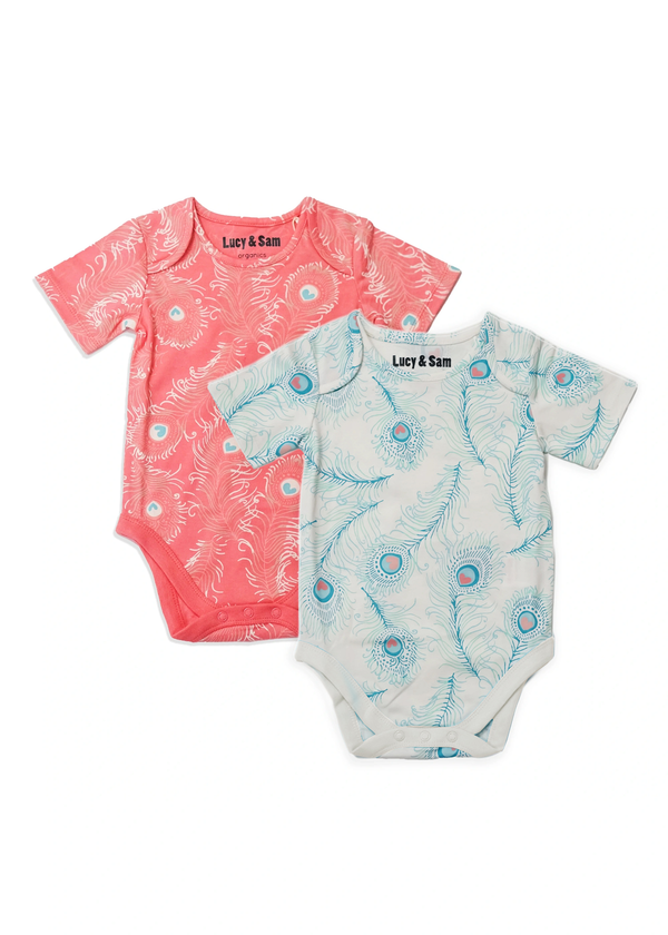 Peacock Two Pack Bodysuits - Lucy & Sam
