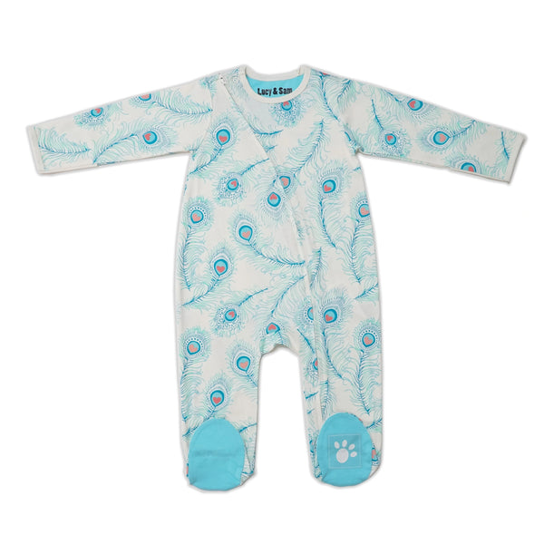 Peacock Zip Babygrow - Lucy & Sam