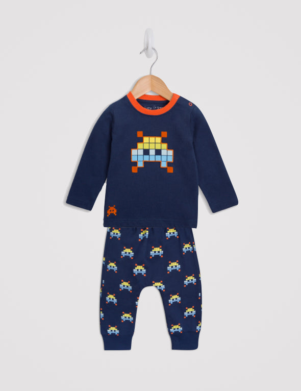 Space Invader Tee and Harem Jogger Set - cool baby clothes by lucy & sam