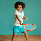 Lucy & Sam White and turqoise pufferfish t shirt and shorts