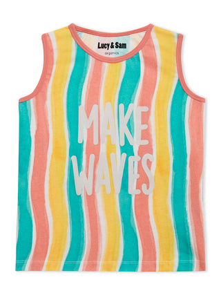 Lucy & Sam colourful stripe baby and kids vest