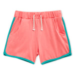 Lucy & Sam Coral and turqoise baby and kids organic vest and shorts