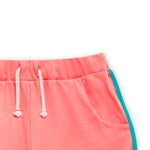 Lucy & Sam Coral and turqoise baby and kids organic vest and shorts