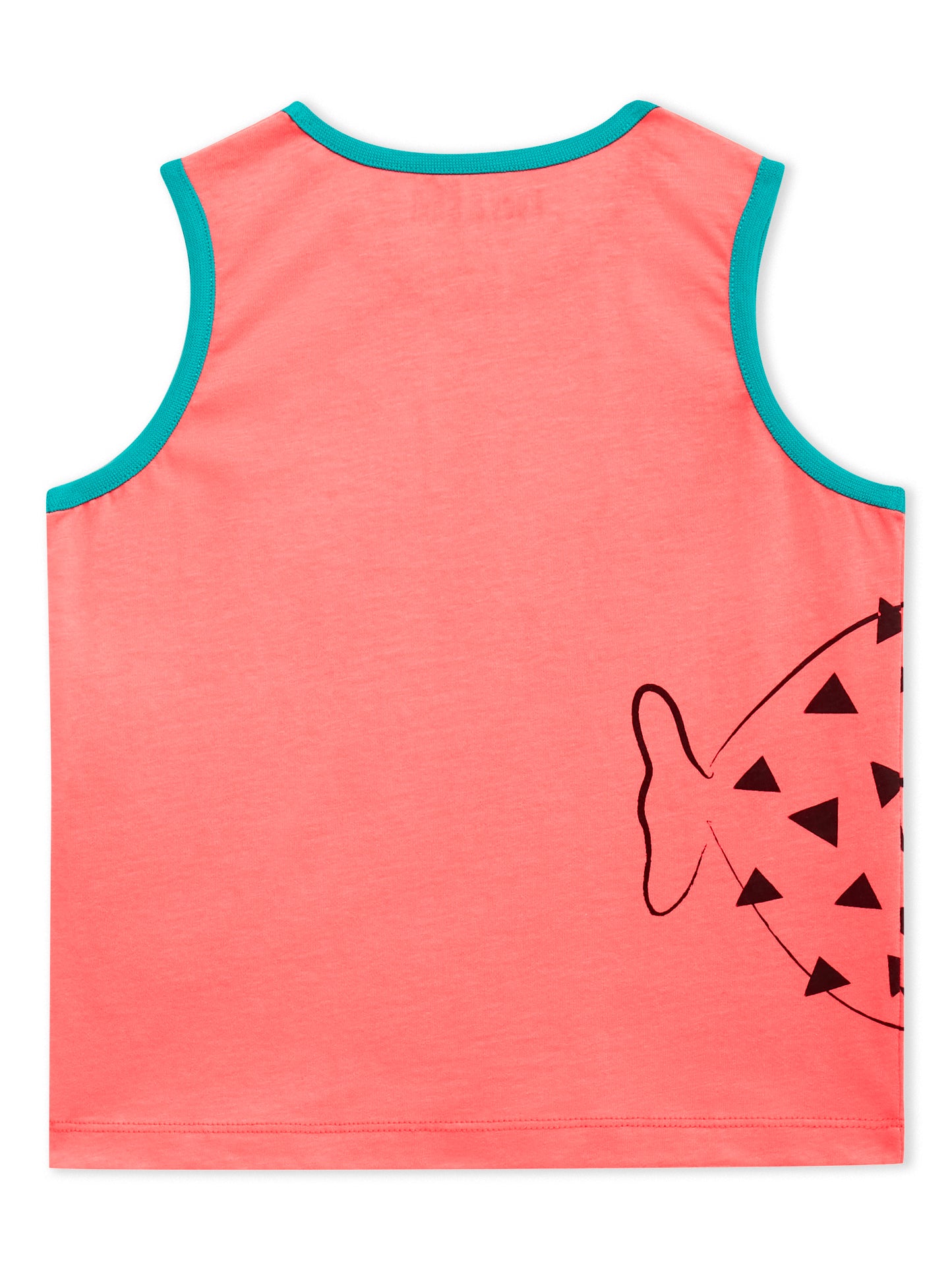 Lucy & Sam Coral and turqoise baby and kids organic vest and shorts