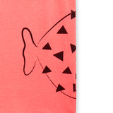 Lucy & Sam Coral and turqoise baby and kids organic vest and shorts