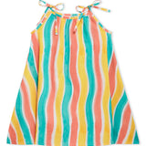 Lucy & Sam Multi colour stripe baby kids swing organic dress