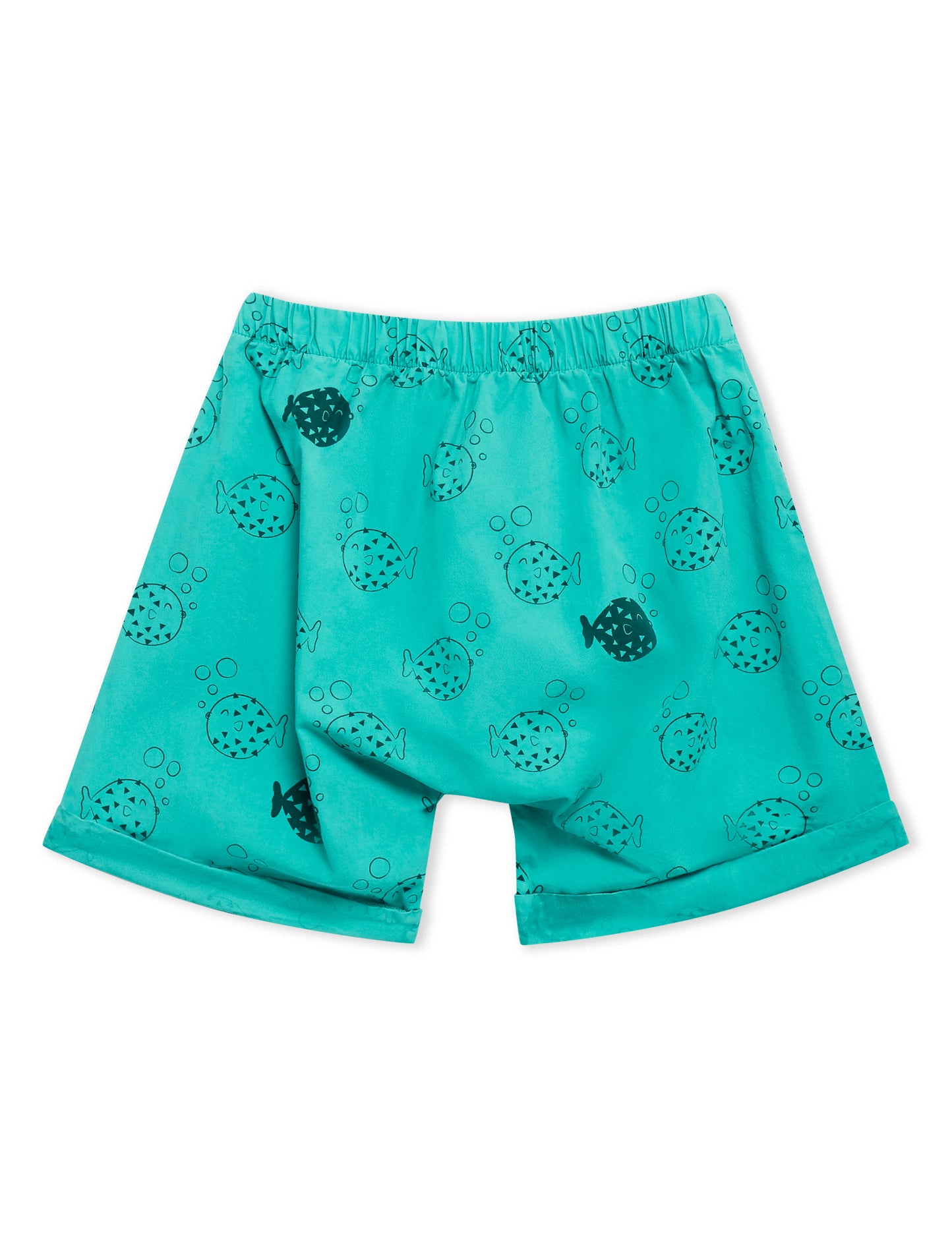 Lucy & Sam Turqoise baby and kids pufferfish organic  kimono and shorts set