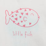 Lucy & Sam White and turqoise pufferfish t shirt and shorts