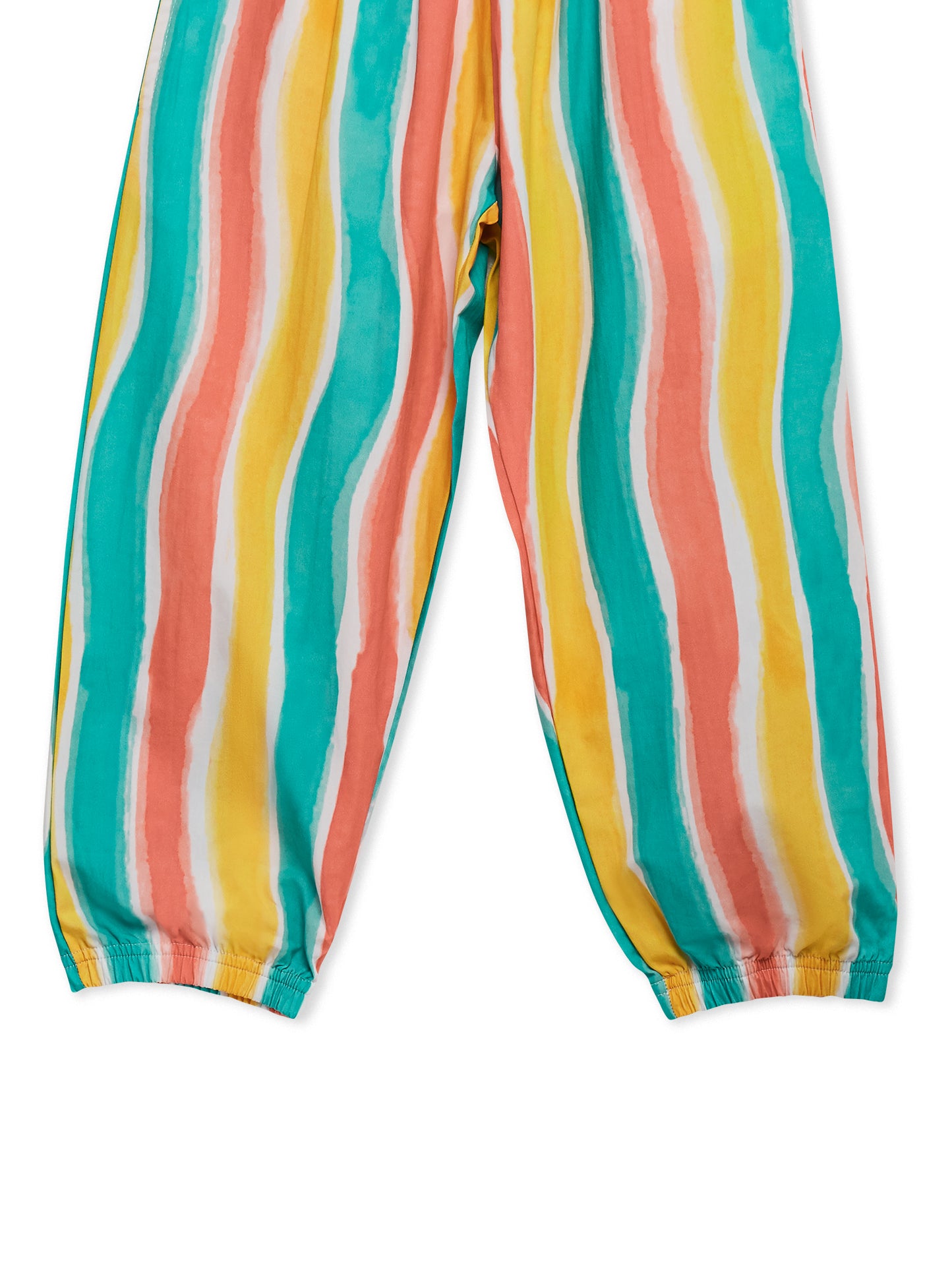 Lucy & Sam Multi colour stripe kids baby organic trousers 