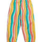Lucy & Sam Multi colour stripe kids baby organic trousers 