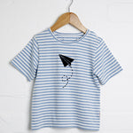 Stripe Paper Plane Short Sleeve Tee - cool baby clothes by lucy & sam