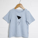 Stripe Paper Plane Short Sleeve Tee - cool baby clothes by lucy & sam