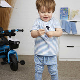 Stripe Paper Plane Short Sleeve Tee - cool baby clothes by lucy & sam