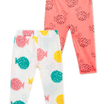 Lucy & Sam Colourful 2 pack organic leggings